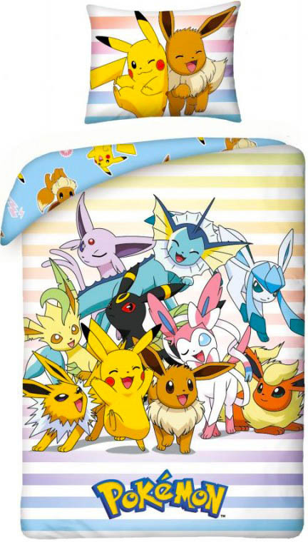 Halantex obliečky Pokémon Pikachu a Eevee 140x200 70x90