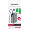 Swissten 22013977 Cestovná powerbanka 25000 mAh s integrovaným USB-C káblom 100W sivá (22013977)