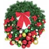 Jedlový vánoční věnec s ozdobami, 90cm