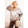 Kesi Dámska mikina Plus Size ART1507 s potlačou Farba: Šedá - tmavo, Veľkosť: UNI