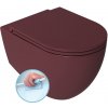 Isvea INFINITY závesná WC misa, Rimless, 36,5x53cm, Matná maroon Red 10NF02001-2R