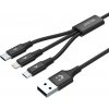 Nabíjací kábel Unitek USB 3 v 1 čierny