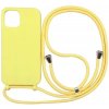 SES Gumový ochranný kryt so šnúrkou na krk pre Apple iPhone 6 Plus/6S Plus - žltá 11985