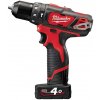 Aku vŕtačka s príklepom Milwaukee M12 BPD-402C (MI4933441935)