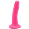 Dildo ToyJoy Get Real Happy Dicks 6 Inch ružové, farebné dual density dildo s prísavkou 15 x 2,3–3,6 cm