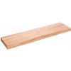 vidaXL Nástenná polica bledohnedá 120x30x(2-6) cm ošetrený masívny dub 363693