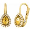 Silvego Zlaté náušnice kvapky Blaze zo žltého zlata s prírodným citrínom a Brilliance Zirconia FNN33373EGYCI