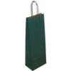 Darčeková papierová taška na víno 14 x 9 x 39 cm, tmavo zelená
