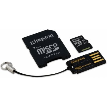 Kingston microSDXC 64GB Mobility Kit G2 + adapter + USB čítačka MBLY10G2/64GB