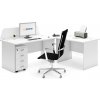 Kancelársky pracovný stôl s kontajnerom MIRELLI, typ E, biela