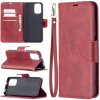 Peňaženkové kožené puzdro Retro Lambskin na Xiaomi Redmi Note 10/10S - Červená