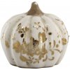 Chic Antique Krémová antik keramická dekorácia tekvice Melun gold S - Ø 9*8 cm - Chic Antique
