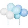 PartyDeco Balóniky na vrch torty- modré 29 cm