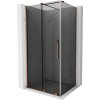 Mexen Velar, sprchový kút s posuvnými dverami 120 x 85 cm, 8mm šedé sklo, ružové zlato, 871-120-085-41-60