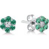 Lillian Vassago Zlaté náušnice so smaragdami a briliantom LLV59-DER007WEM