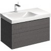 Geberit Xeno 2 - Skrinka pod umývadlo 90 cm, s odkladacou plochou, zásuvka s LED svietidlom, sivá 500.515.43.1