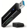 AXAGON CRE-S2N, USB-A 3.2 Gen 1 - SUPERSPEED čítačka kariet, 2-slot & lun SD/microSD, podpora UHS-I CRE-S2N