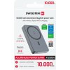 Swissten Fusion powerbanka 10000 mAh s nabíjaním Apple Watch (kompatibilná s magsafe) strieborná