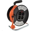 Solight prodlužovací přívod na bubnu, 4 zásuvky, 25m, oranžový kabel, 3x 1, 5mm2 PB03