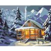 Diamondi Diamantové maľovanie - LEOPARD PRI ZASNEŽENEJ CHATE (D. RUSTY RUST) Rámovanie: bez rámu a bez vypnutia plátna, Rozmer: 40x50 cm