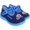 Detské textilné papučky, prezuvky modré motorka s ortopedickou stielkou (18)