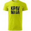Nápis Krav Maga - Klasické pánske tričko vyššej gramáže - 4XL ( Limetková )