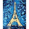 Zuty – Maľovanie Podľa Čísel – Eiffelova Veža A Modré Pozadííe, 40 × 50 cm, Plátno 8596530081920