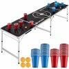HI Skladací stôl na Beer Pong výškovo nastaviteľný čierny