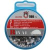 Špendlíky s bielou sklenenou hlavičkou 0,60x31mm, 100ks