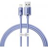 Kábel Baseus CAJY000005) Crystal Shine Series USB Type A - Lightning 2,4A, 1,2 m fialový