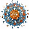 Puzzle WOOD YOU DO 380 dielikov MODRÁ MANDALA XXL / 380 dielikov