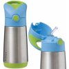 B.Box Termoska na pití s brčkem Modrá zelená 350 ml