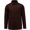 COTTON Pánska košeľa s dlhým rukávom KARIBAN, hnedá, Varianta hnedá, Veľkosť 3XL