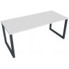 Pracovný stôl UNI O, 180x75,5x80 cm, biela/čierna