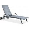 MAJORKA Sivé hliníkové záhradné ležadlo