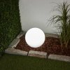 Lindby LED solárna lampa Lago, Ø 25 cm, guľa, zemný hrot, biela - 4018063