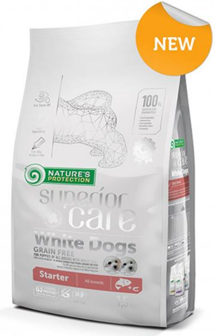 Nature\'s Protection PRO Superior care white dog GF Puppy starter salmon All Breeds 17 kg