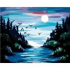 Maľovanie podľa čísel – Mesiac nad riekou, 100 × 80 cm, bez rámu a bez napnutia plátna 8596530032144