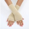 VFstyle béžové pletené návleky na ruky 20 cm