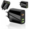 65W SZYBKA ŁADOWARKA SIECIOWA 2X USB-C POWERDELIVERY 3X USB-A QC 3.0 CZARNA