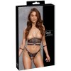 Bondage Top Set M - Cottelli Bondage sada 3-dielna s čipkou a matnými akcentmi M