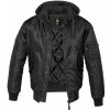 Pánska bunda Brandit MA1 Sweat Hooded Bomber, čierna