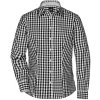 James&Nicholson Dámska kockovaná košeľa JN616 Black S