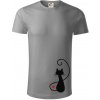 Zamilovaná mačka spredu - Tričko z organickej bavlny - 3XL ( Starostrieborná )