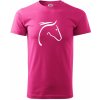Kôň - hlava silueta - Klasické pánske tričko vyššej gramáže - XL ( Purpurová )