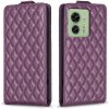 Peňaženkové kožené puzdro Diamond Vertical na Motorola Edge 40 - Tmavo fialová