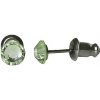 Náušnice Swarovski Elements s broušeným krystalem, visací, tvar tečka, světle zelené, 713907chrysolite