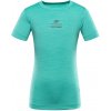 ALPINE PRO BASIKO Zelená/Tyrkysovo zelená DETSKÉ RÝCHLOSCHNÚCE TRIČKO 140-146