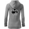 Apalucha chalupa - Mikina dámska trendy zipper s kapucňou - S ( Tmavosivý melír )