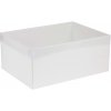Darčeková krabica s priehľadným vekom 350x250x150/35 mm, biela
